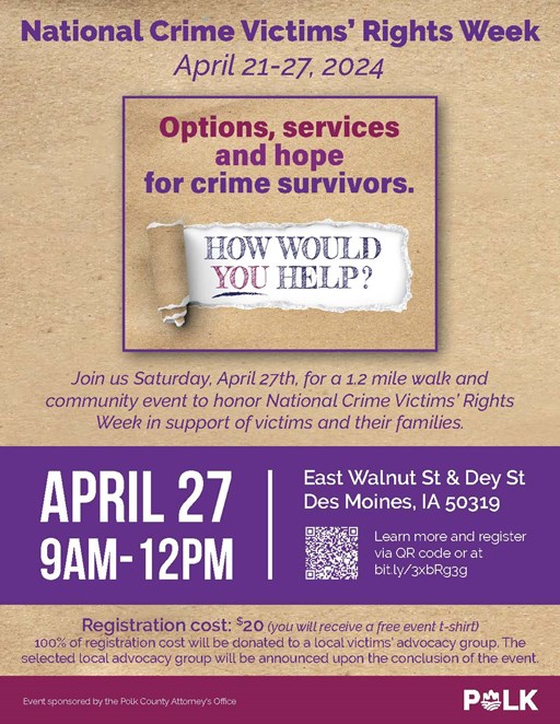 Support survivors of crime with walk, resource fair