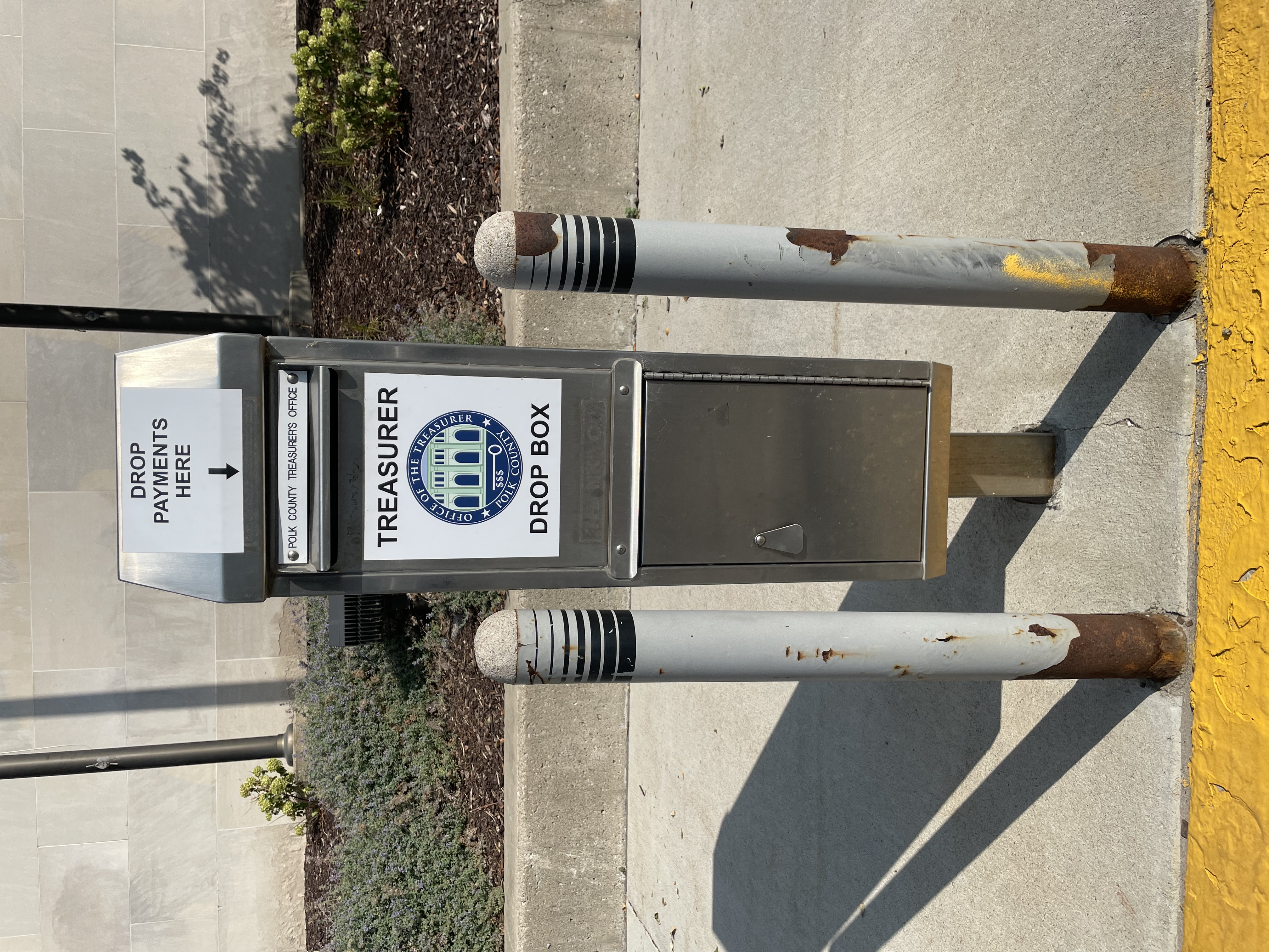 Photo of Drop Box for payments, documents, or returned license plates.
